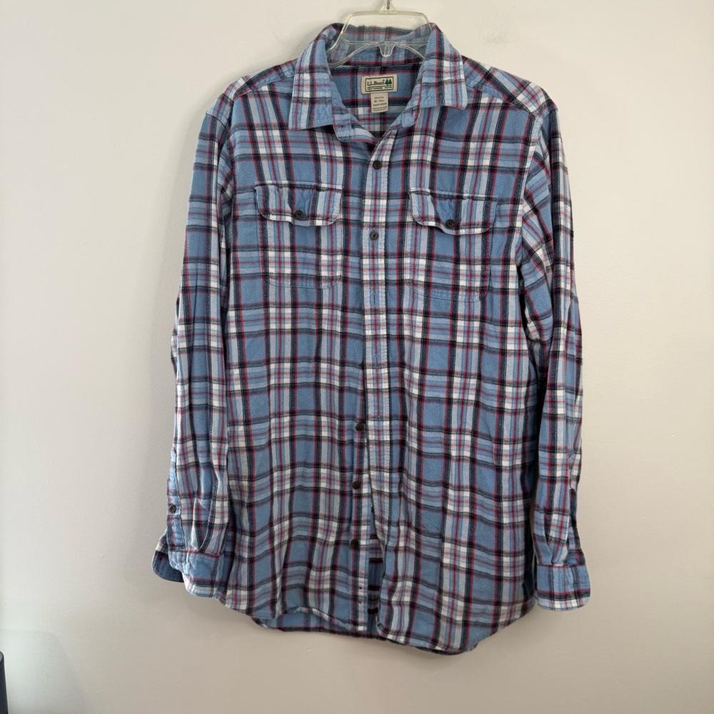 Vintage LL Bean Men’s Flannel Button Down Shirt Medium Tall
Blue